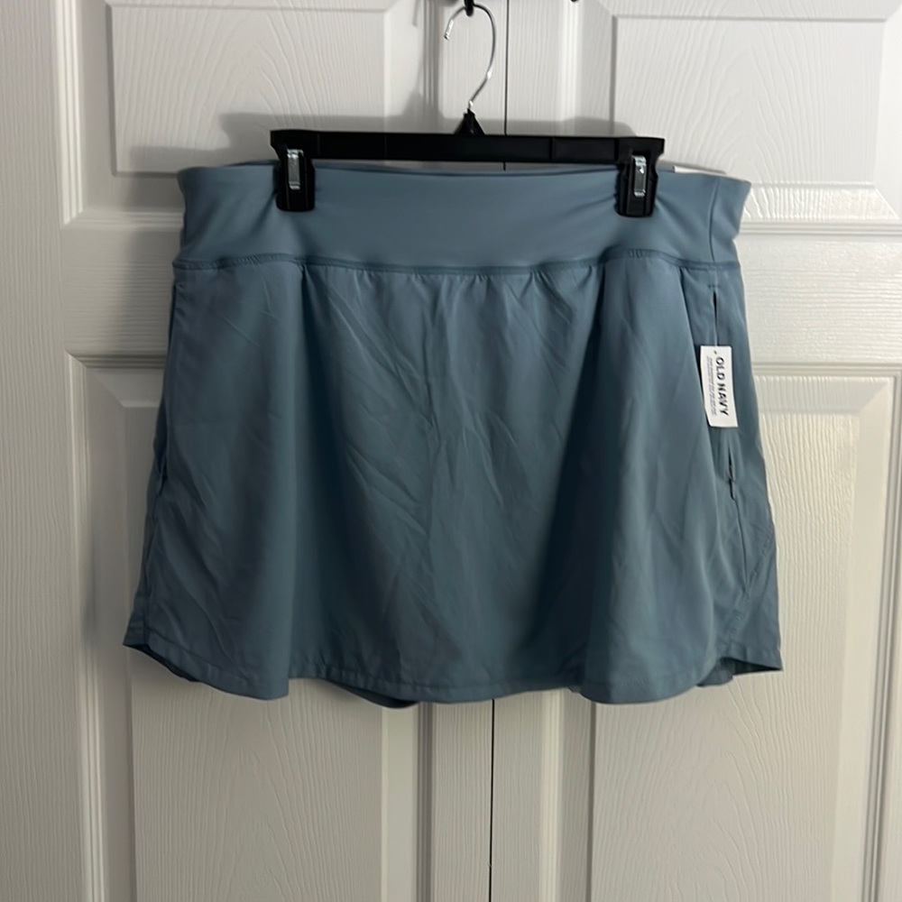 Skort with zipper pockets